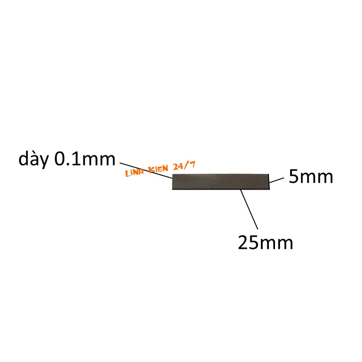 BỘ 20 MIẾNG KẼM ĐƠN HÀN CELL PIN 0.1X5X25MM