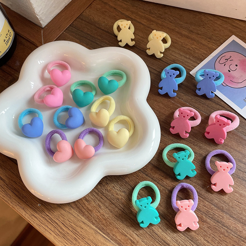 Set 10 Dây Cột Tóc Gắn Charm Cho Bé