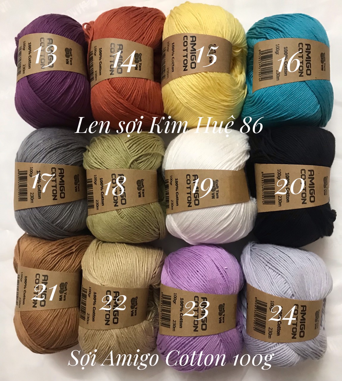 Sợi Amigo Cotton cuộn 100gr