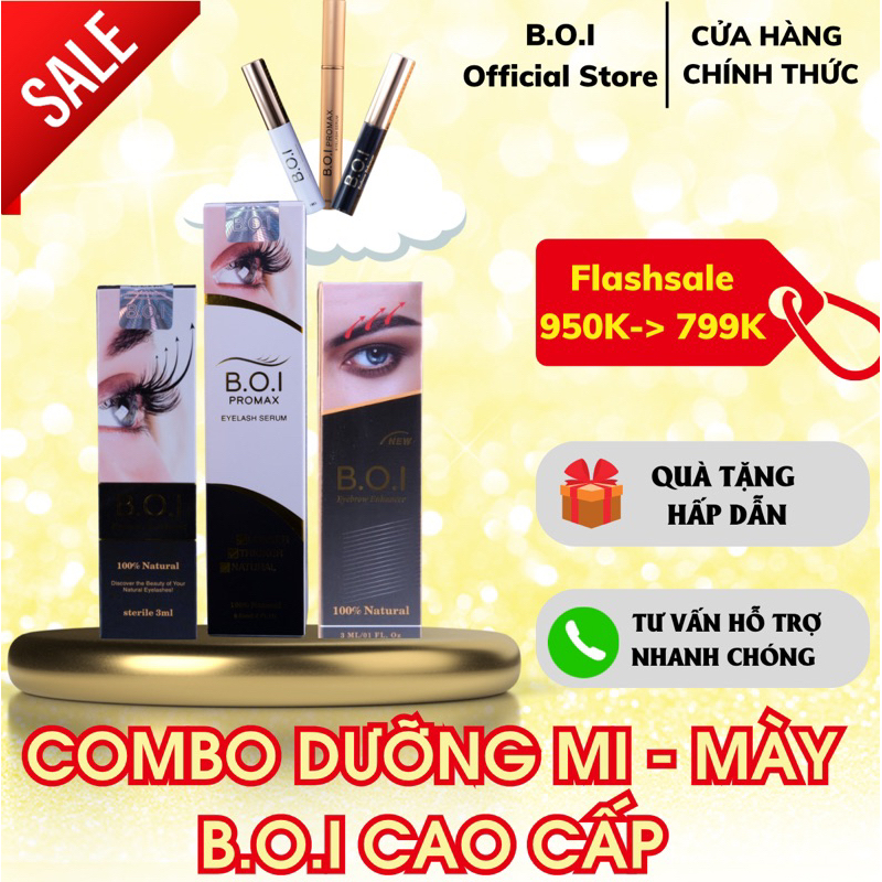 Combo dưỡng mi mày B.O.I cao cấp