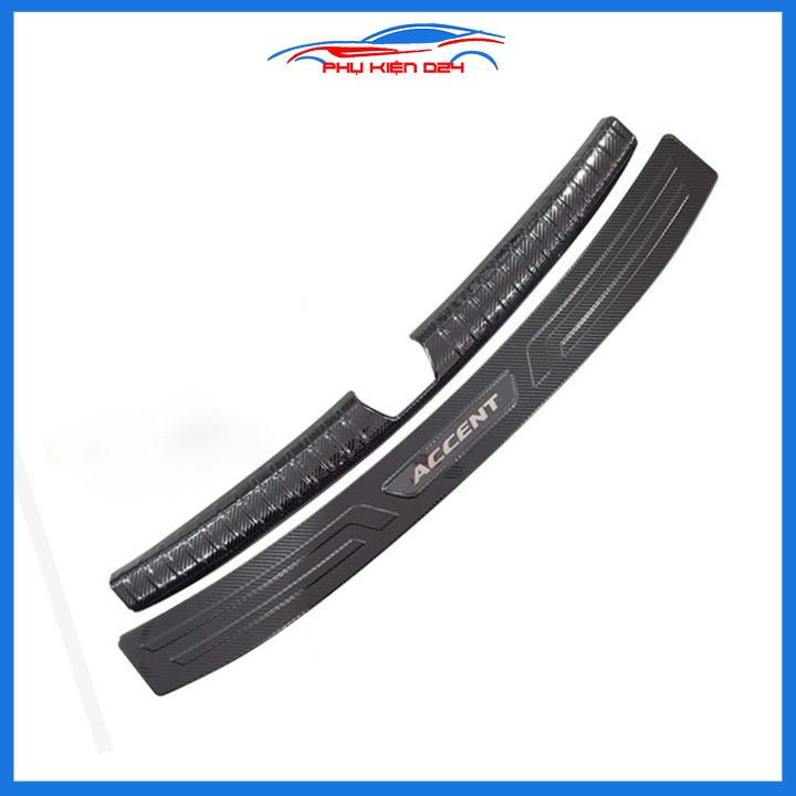 Ốp chống trầy xước cốp xe ô tô Accent 2021 2022 Cacbon cao cấp