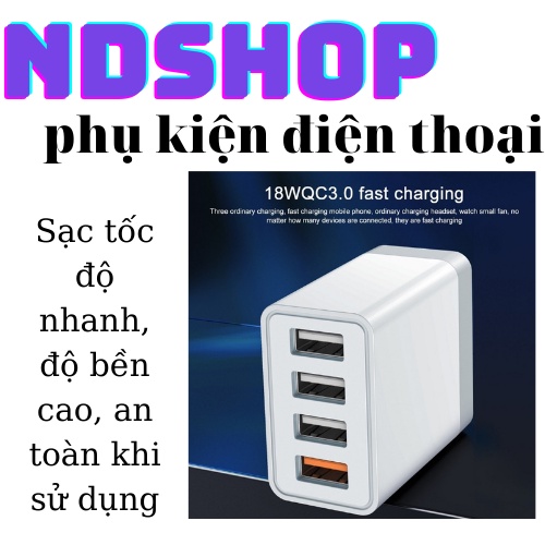 Cóc Sạc Nhanh Wekome Wp-U125 4 Cổng Usb
