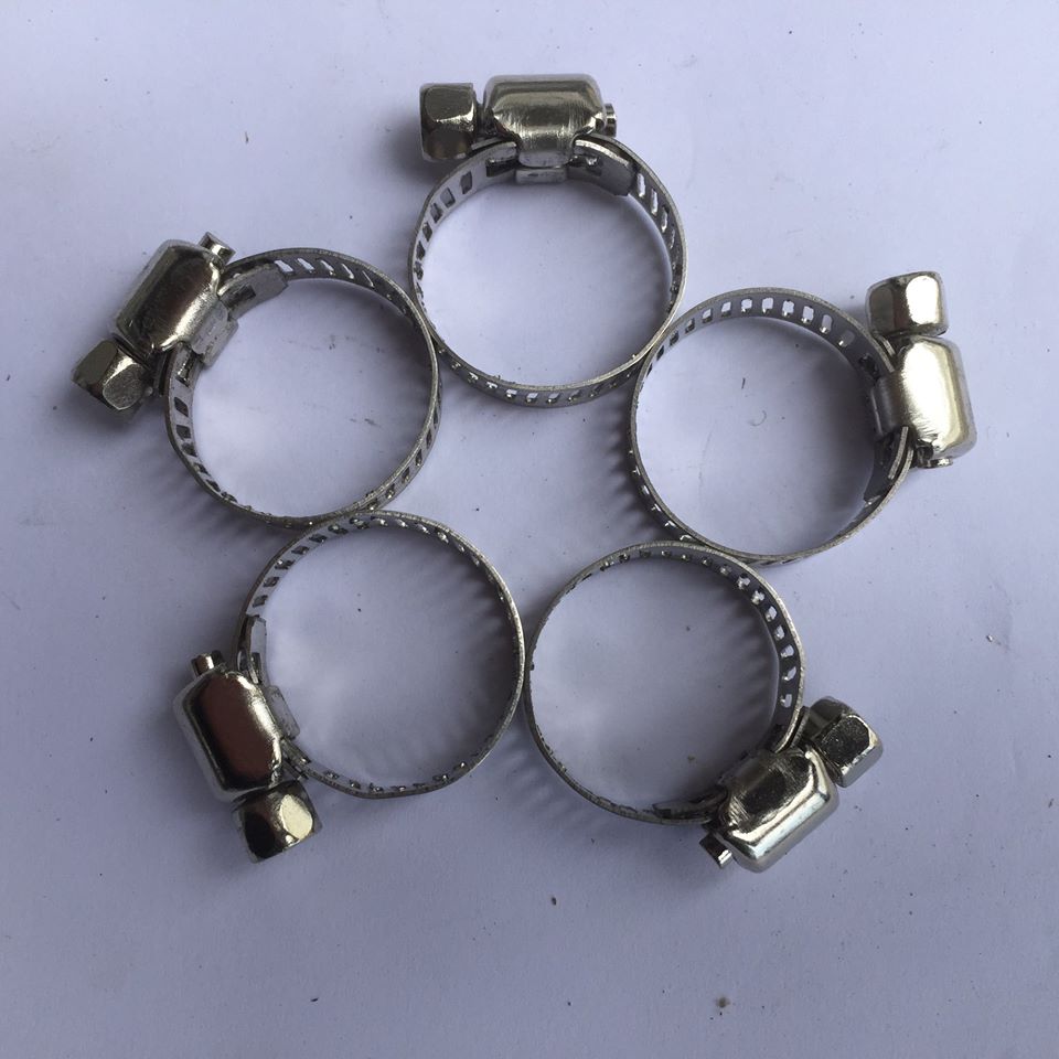 Combo 5 đai xiết inox- cổ dê- vòng đai xiết inox dùng xiết ống 9mm- 16mm