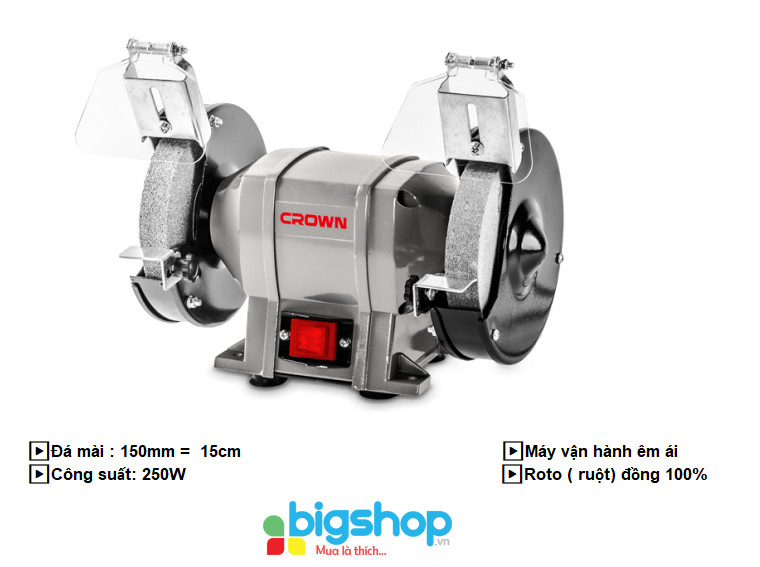 [HCM]Máy mài 2 đá Crown CT13332, đá mài 150mm, 250W