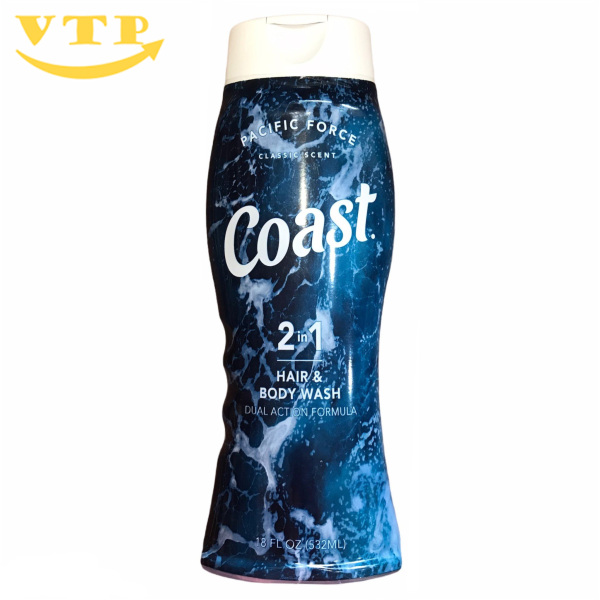 Sữa Tắm Gội Coast Hair & Body Wash 2in1 532ml Mỹ nhập khẩu