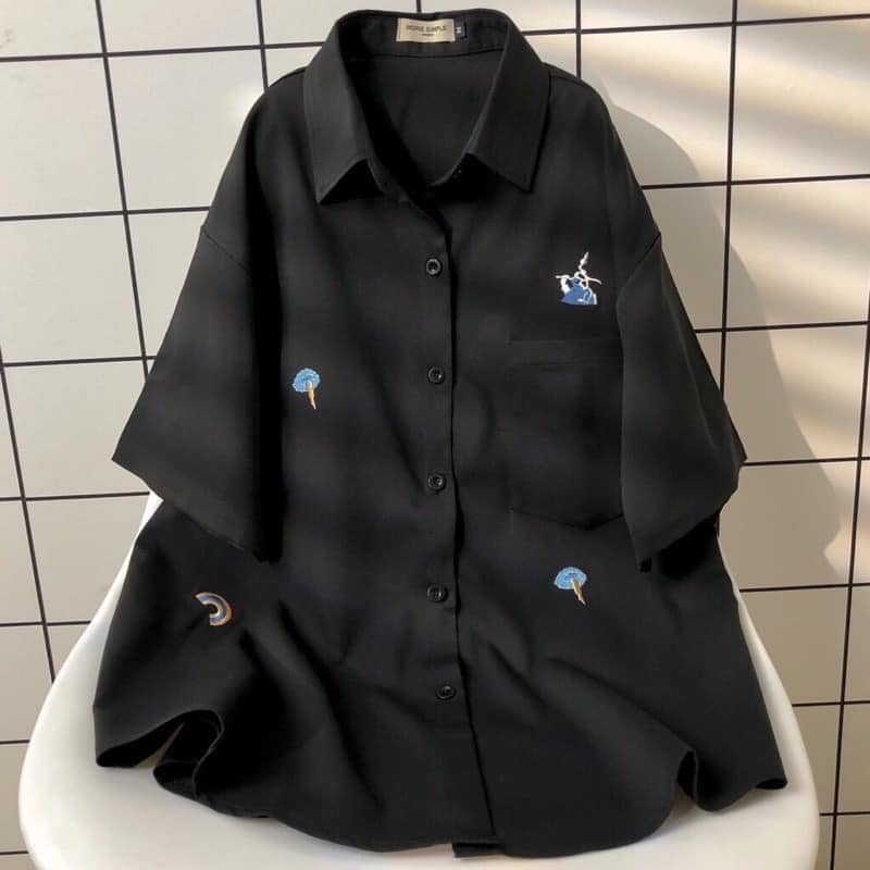 &Aacuteo sơ mi tay lỡ họa tiết sơ mi ngắn tay unisex sơ mi nữ h&agraven qu&ocircc sơ mi ulzzang PHUONGMART Sơ mi kiểu sơ mi cộc tay nữ sơ mi from rộng sơ mi nam nữ unisex sơ mi sơ mi họa tiết sơ mi trắng sơ mi đen