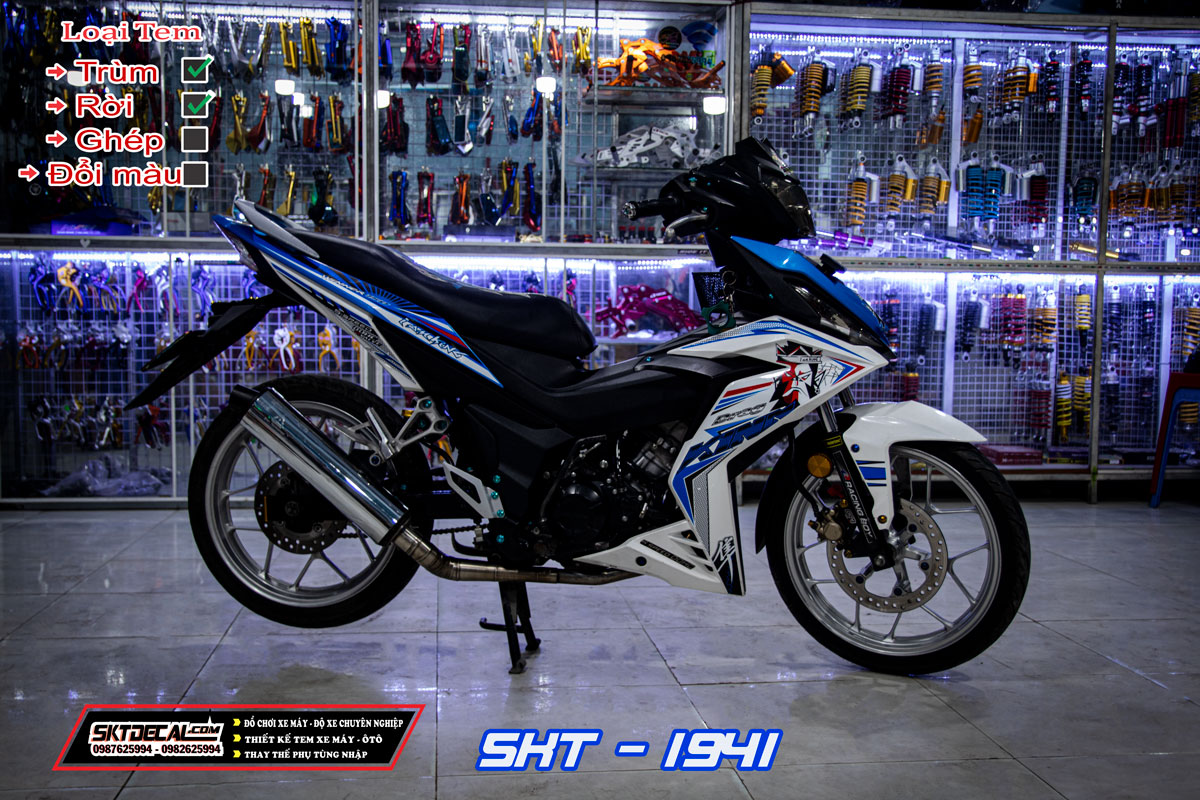 tem rời winner 150 xanh trắng king drag