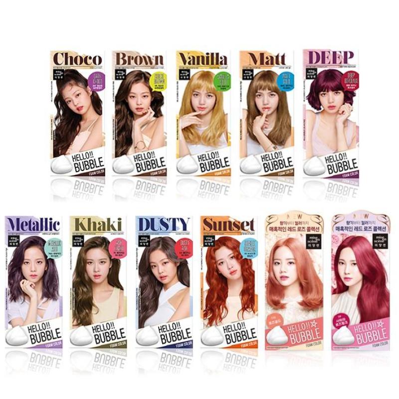 Thuốc nhuộm tóc Hello Bubble Mise En Scene mẫu Black pink