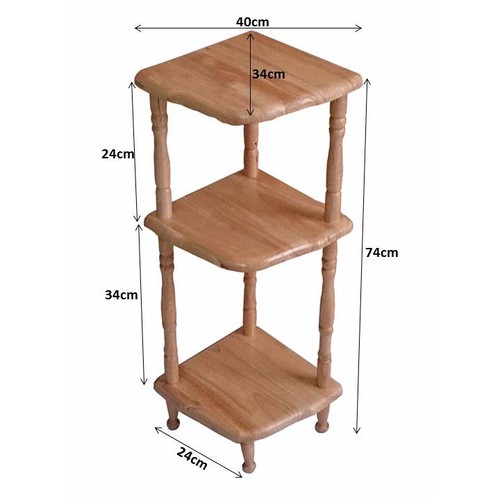 [HCM]KỆ GÓC GỖ 3 TẦNG NHỎ MÀU TỰ NHIÊN
