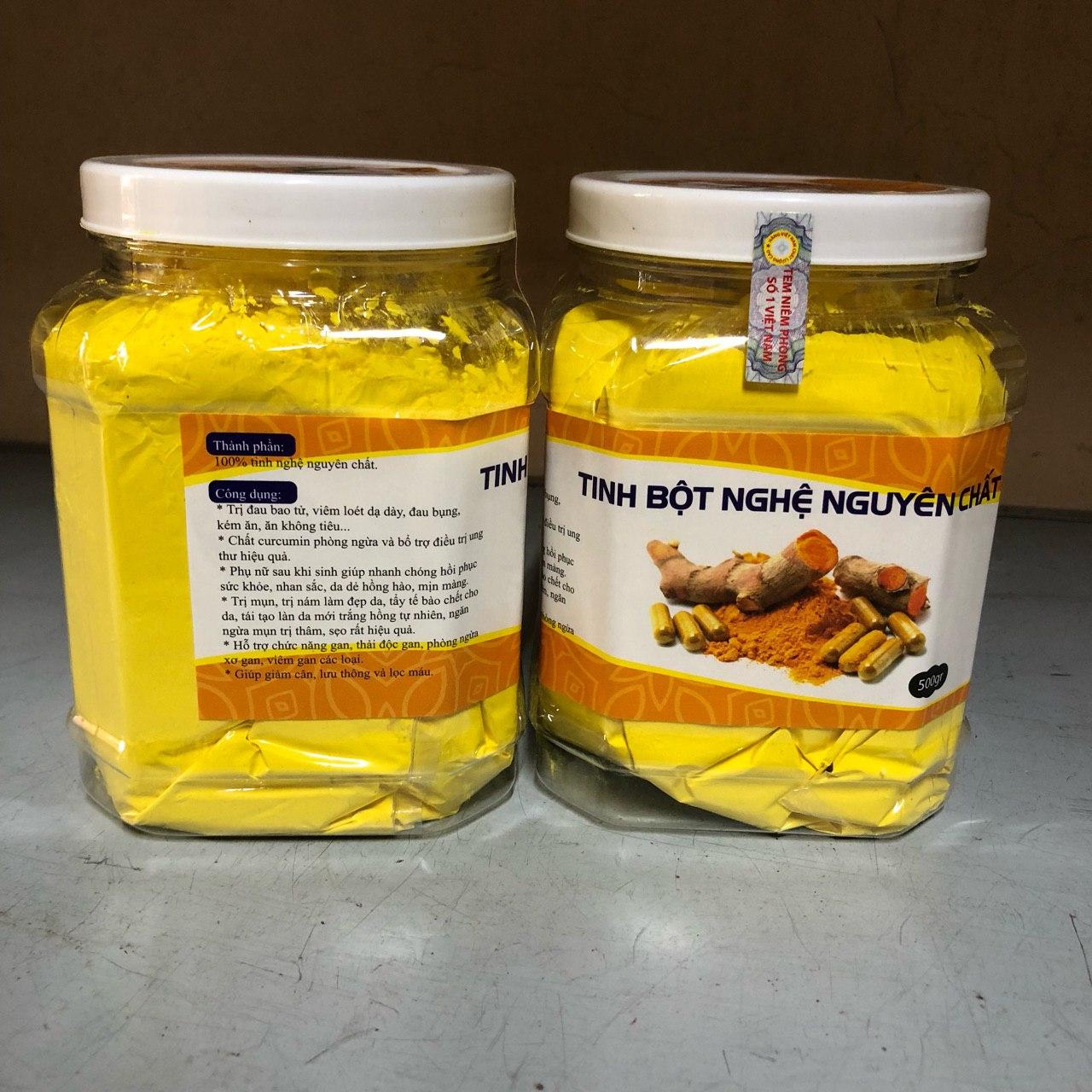 tinh bột nghệ vàng nguyên chất hũ 500gr