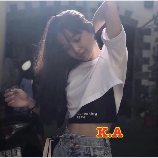 [HCM]Sét áo croptop in chữ cá tính