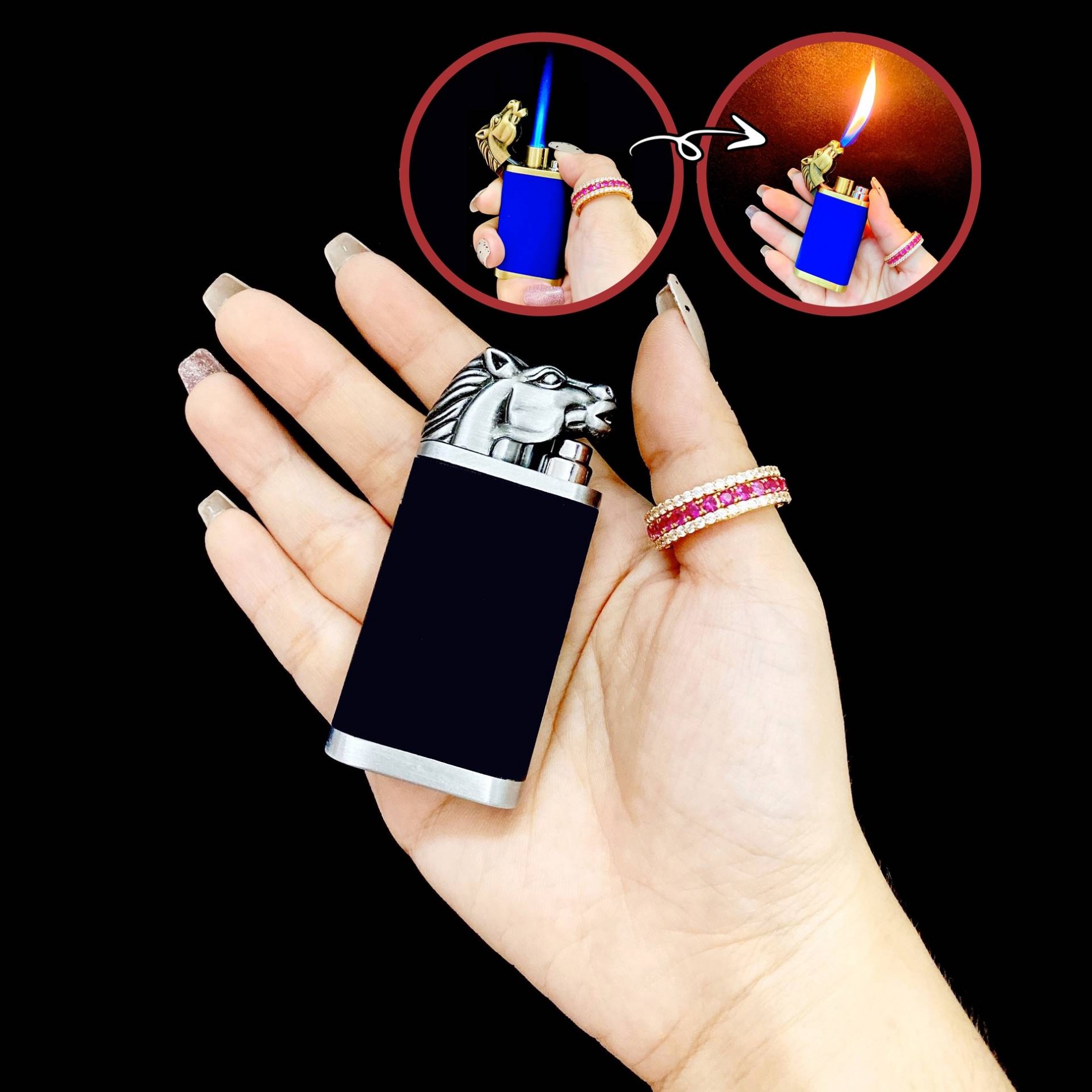 BẬT LỬA DOLPHIN 2 CHẾ ĐỘ LỬA HÌNH ĐẦU NGỰA (LỬA NGỌN VÀ LỬA KHÈ) - (XÀI GAS)