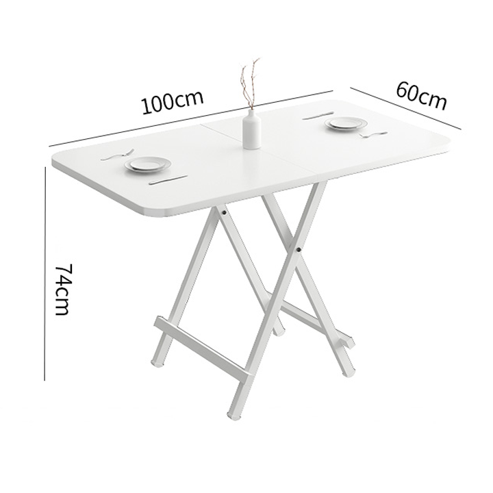 Bộ Bàn Ăn + 4/6 Ghế Gấp Gọn, Thông Minh, Mặt Gỗ MDF Chống Ẩm, Khung Thép Cường Lực Sơn Tĩnh Điện. KT 100x60cm