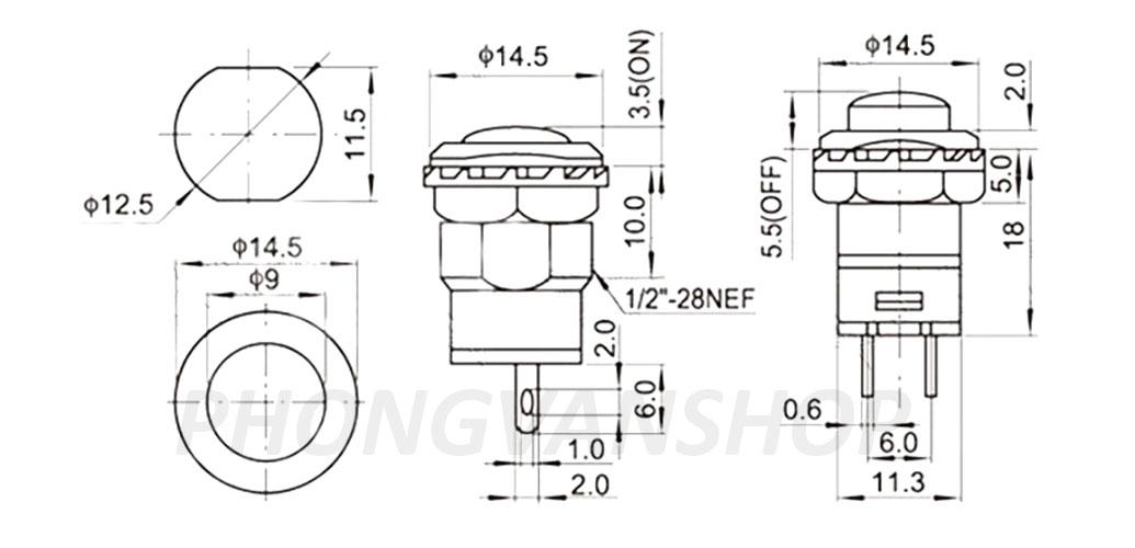 Công tắc nhấn - có giữ trạng thái - ON-OFF