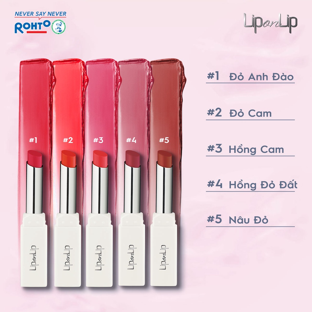 Son Lì Siêu Mịn Dưỡng Lip On Lip Silky Matte (màu đỏ cam, đỏ anh đào, hồng cam)