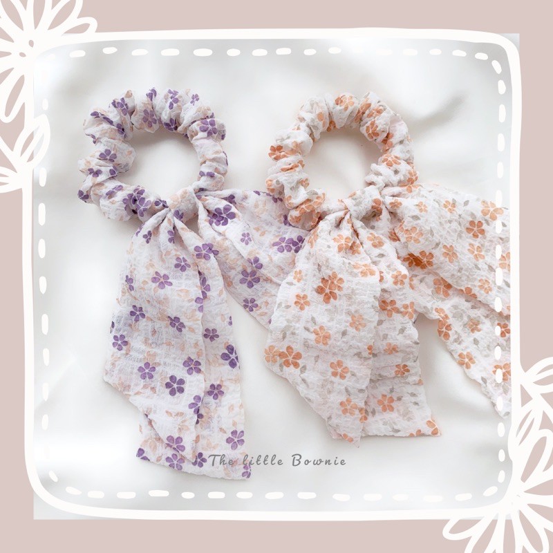 Cột tóc nơ đôi Petal Scrunchie The little Bownie