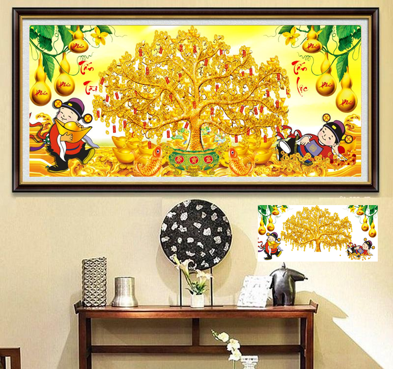 [T-LV3007]Tranh thêu chữ thập Phong cảnh Mùa Xuân Ấm Áp (84x43cm) Cross Stitch Kits in Vietnam