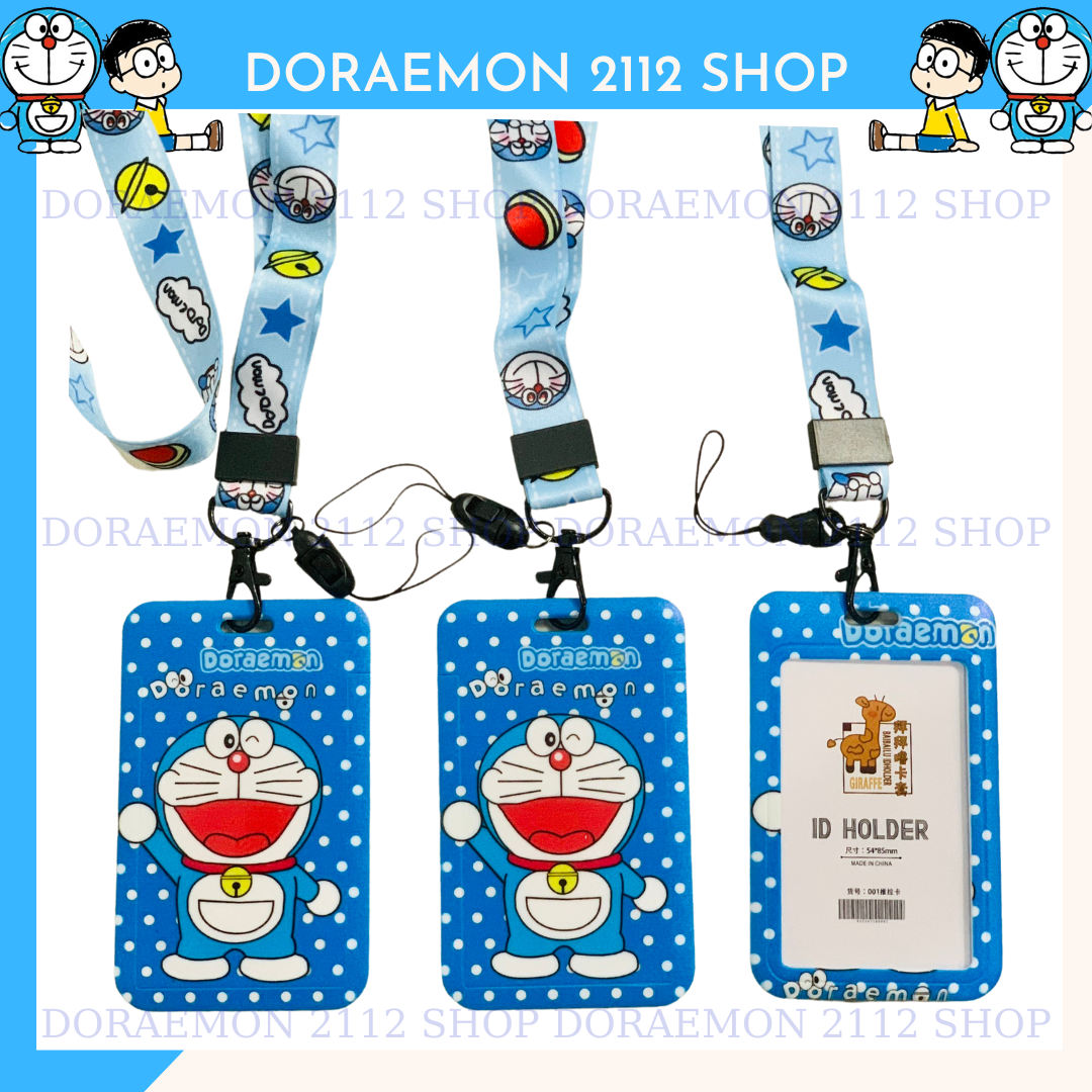 Dây đeo thẻ và thẻ tên Doraemon