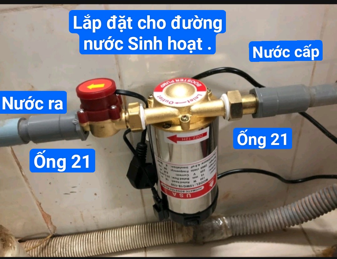 Bơm tăng áp máy giặt USA 100w .