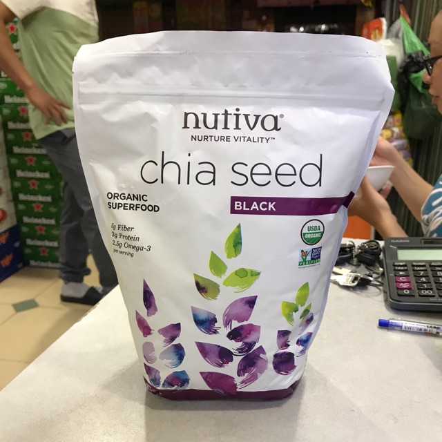 [1 GÓI] Hạt Chia Đen NUTIVA CHIA SEDDS 907g
