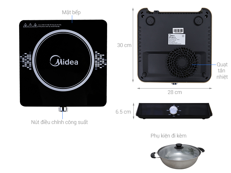 [HCM]Bếp điện từ Midea MI-K1917EF Đen