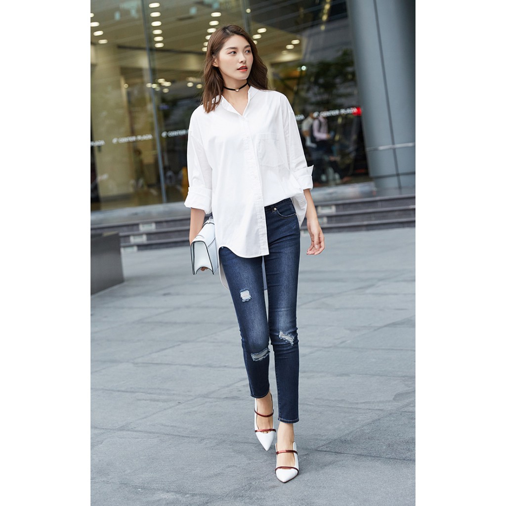 Áo sơ mi trắng một túi ngực dtr0919