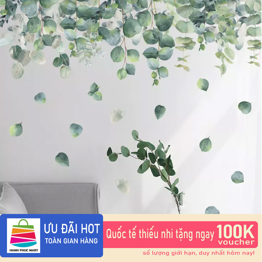 Sticker Giấy Dán Tường Decal Dán tường Mẫu Hoa Lá Cực Xinh ZH002