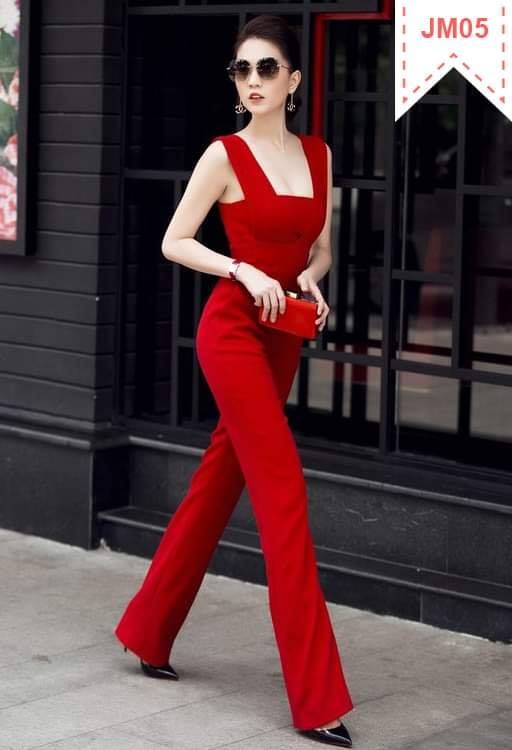 Jumpsuit phối 2 dây bản to thiết kê