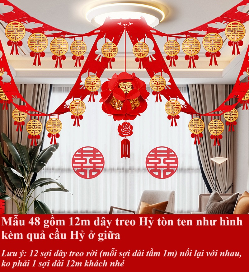{Sẵn hàng y hình} Set trang trí trần nhà ngày cưới