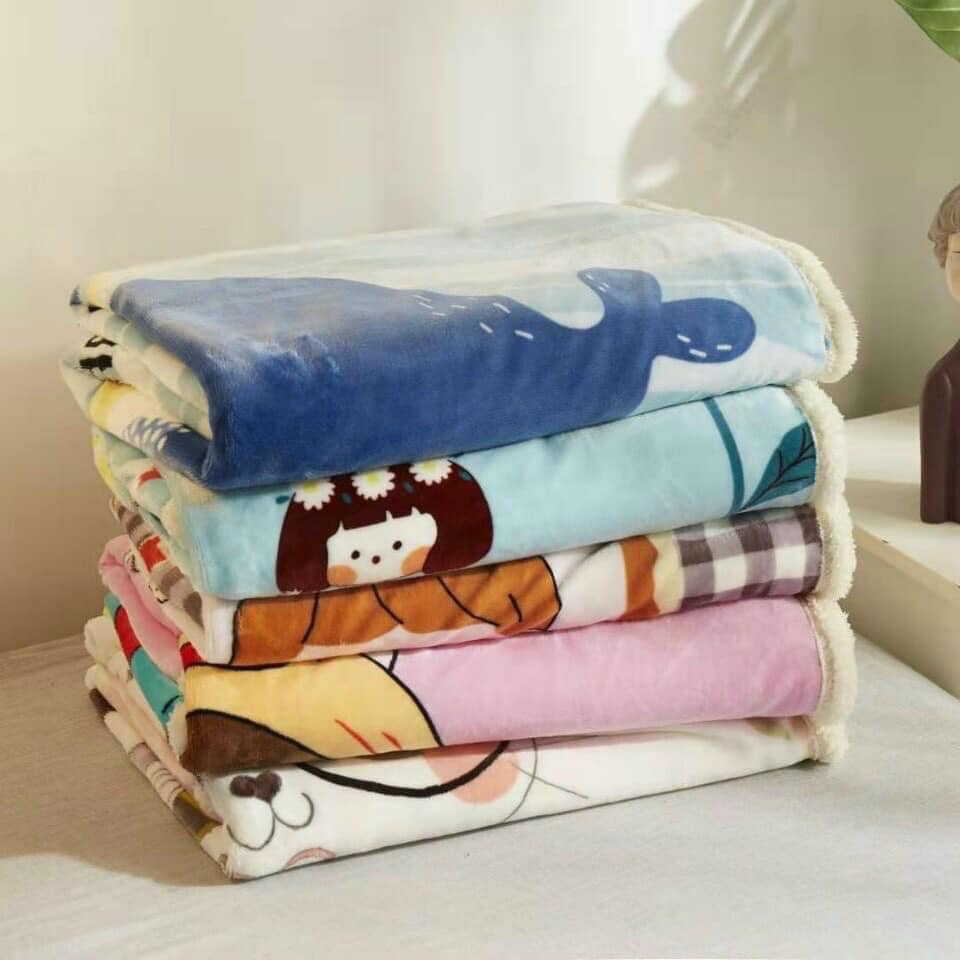 Chăn lông cừu cho bé mềm mịn, chăn cho bé size 95x135cm