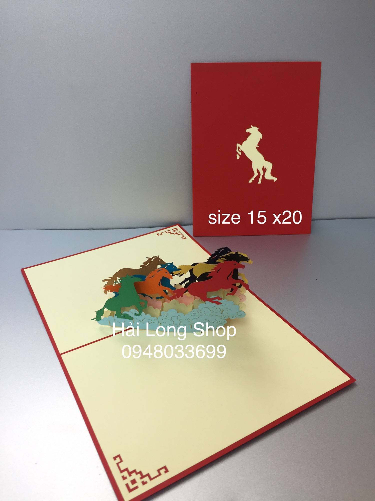 Bát Mã 1  - Horse - Thiệp 3D