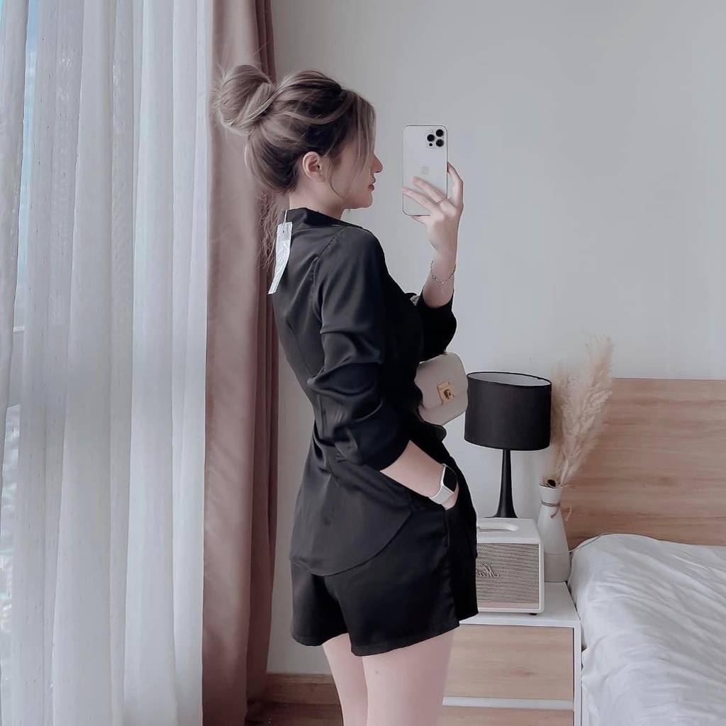 [Nhập LAZFASHION32 - giảm 60K] Set Bộ Sơ Mi Nhúm Xoắn Eo SV48