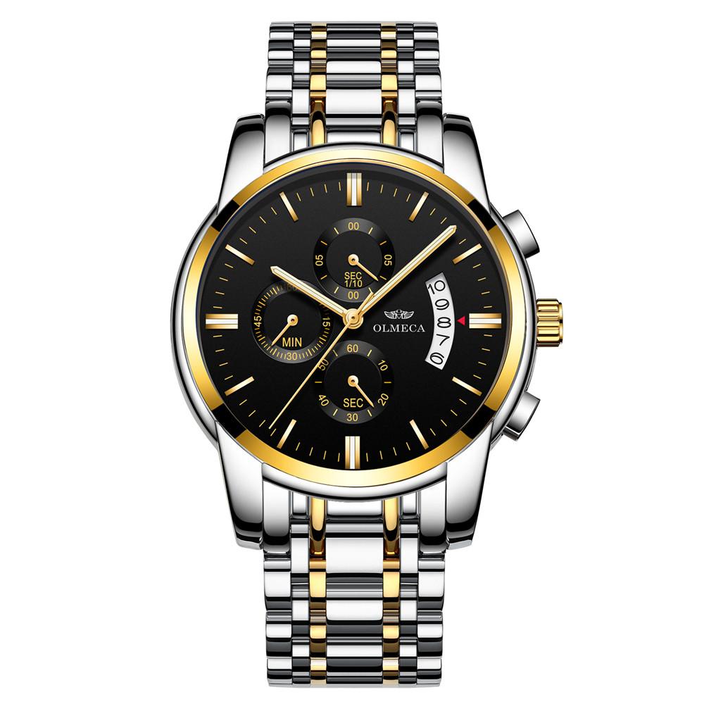 Đồng Hồ Nam Chạy 6 Kim OLMECA JAPAN O0826_Kính Tráng Sapphire Dây Thép Đúc Đặc _Full Box