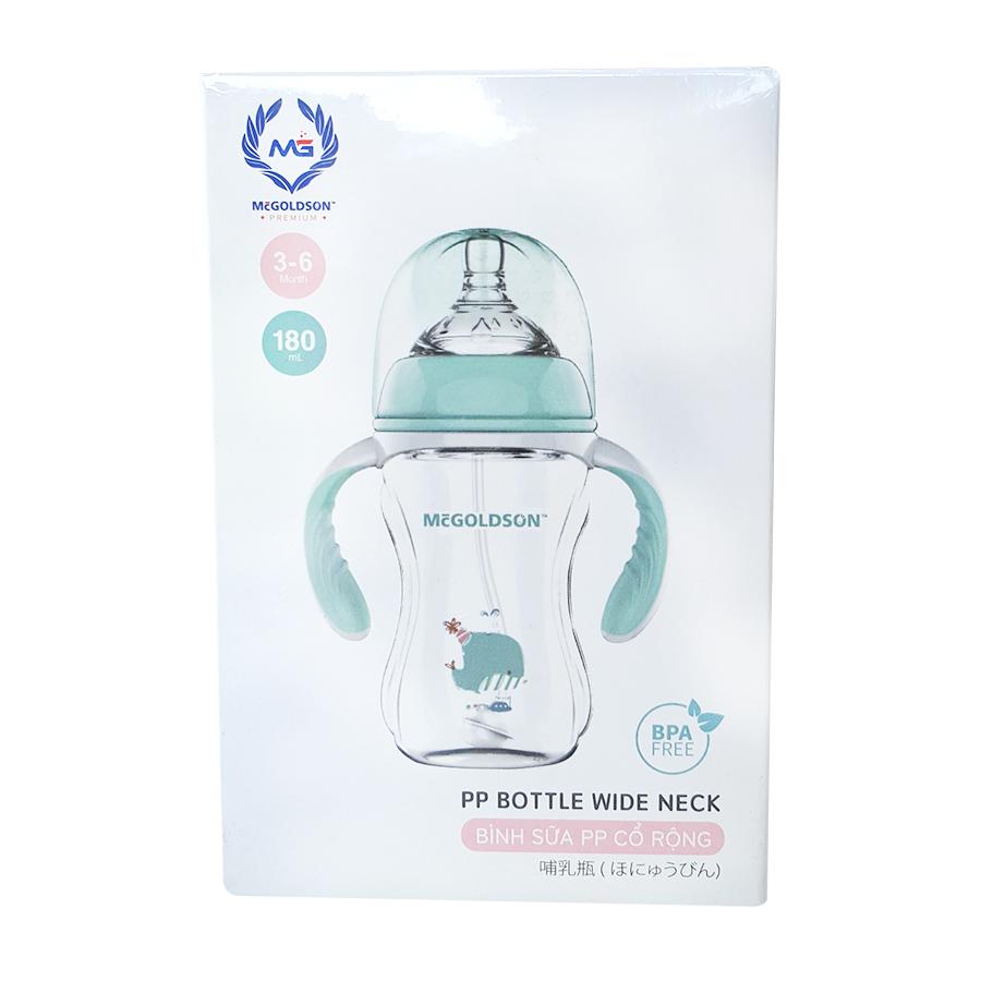 Bình sữa cổ rộng McGOLDSON Premium 180ml ( Tặng kèm núm ty thay thế)