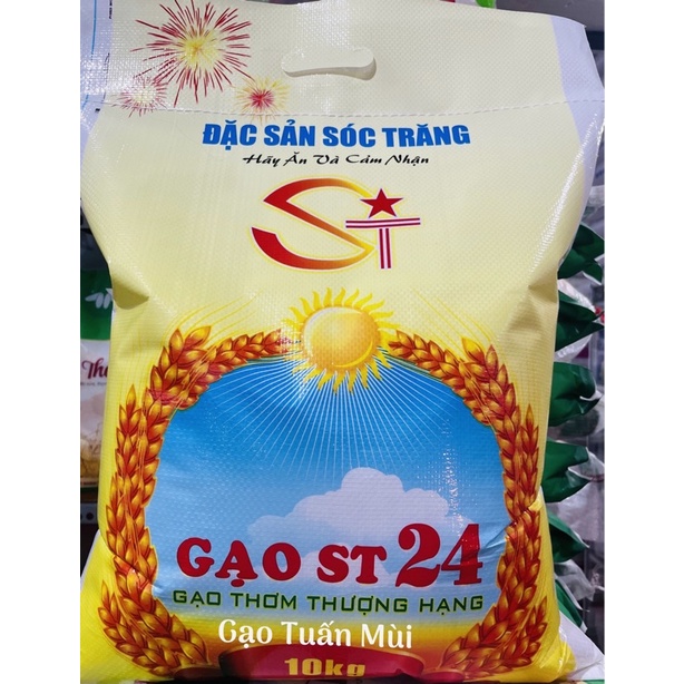 Gạo ST24 Đặc Sản Sóc Trăng Dẻo Thơm (Bao 10 Ký )