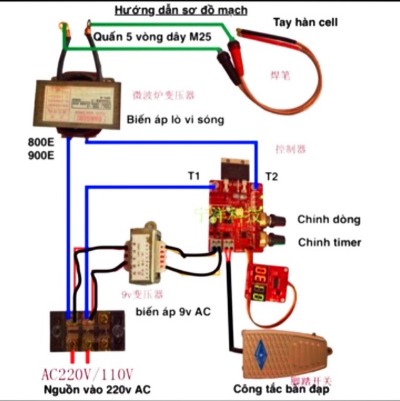 Mạch timer cho máy hàn cell pin.BTA 41-BTA100( Bản chuẩn 2 ic)