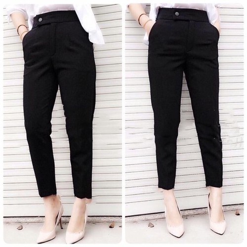 Quần baggy cúc lệch gấu lệch