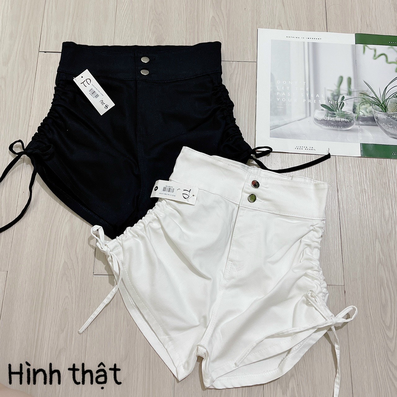 Quần kaki dây rút hông hai bên- short đùi cá tính na