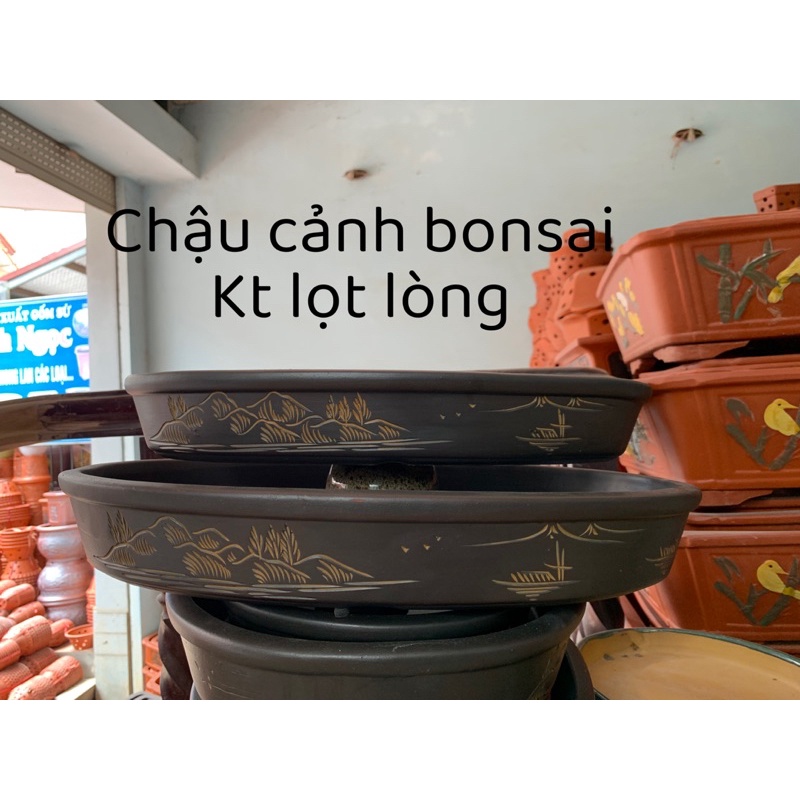 CHẬU TRỒNG CÂY BONSAI - khay thả đá non bộ