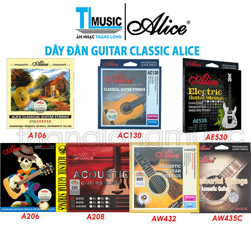 Chính hãng Alice A206 SL - Bộ 6 Dây Đàn Guitar Acoustic Size 11