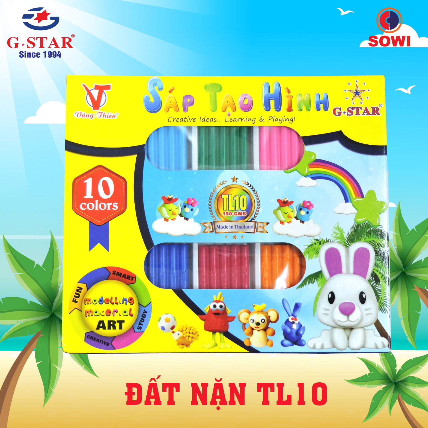 Đất nặn 10 màu thái lan g-star tl10 - k pen