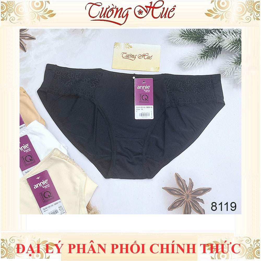 Quần lót nữ annie 8119 thun lạnh phối ren ( Form lớn lùi 1 size ).