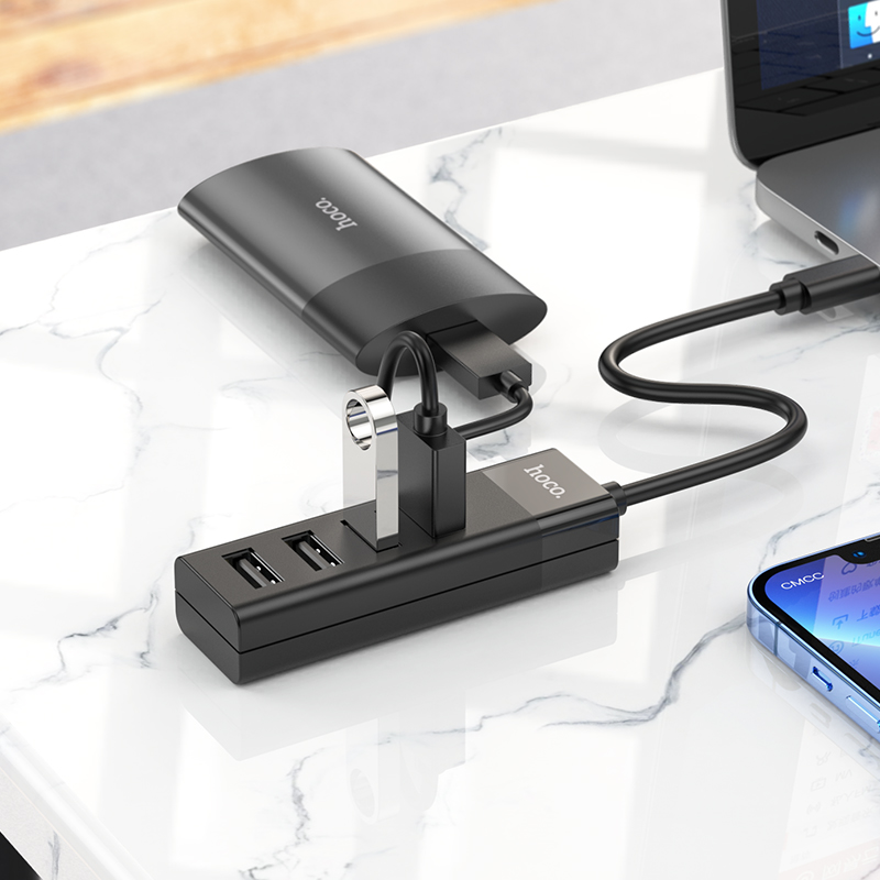 Hub chia Hoco HB25 Cổng Type-C ra 1 cổng USB 3.0 + 3 cổng USB 2.0