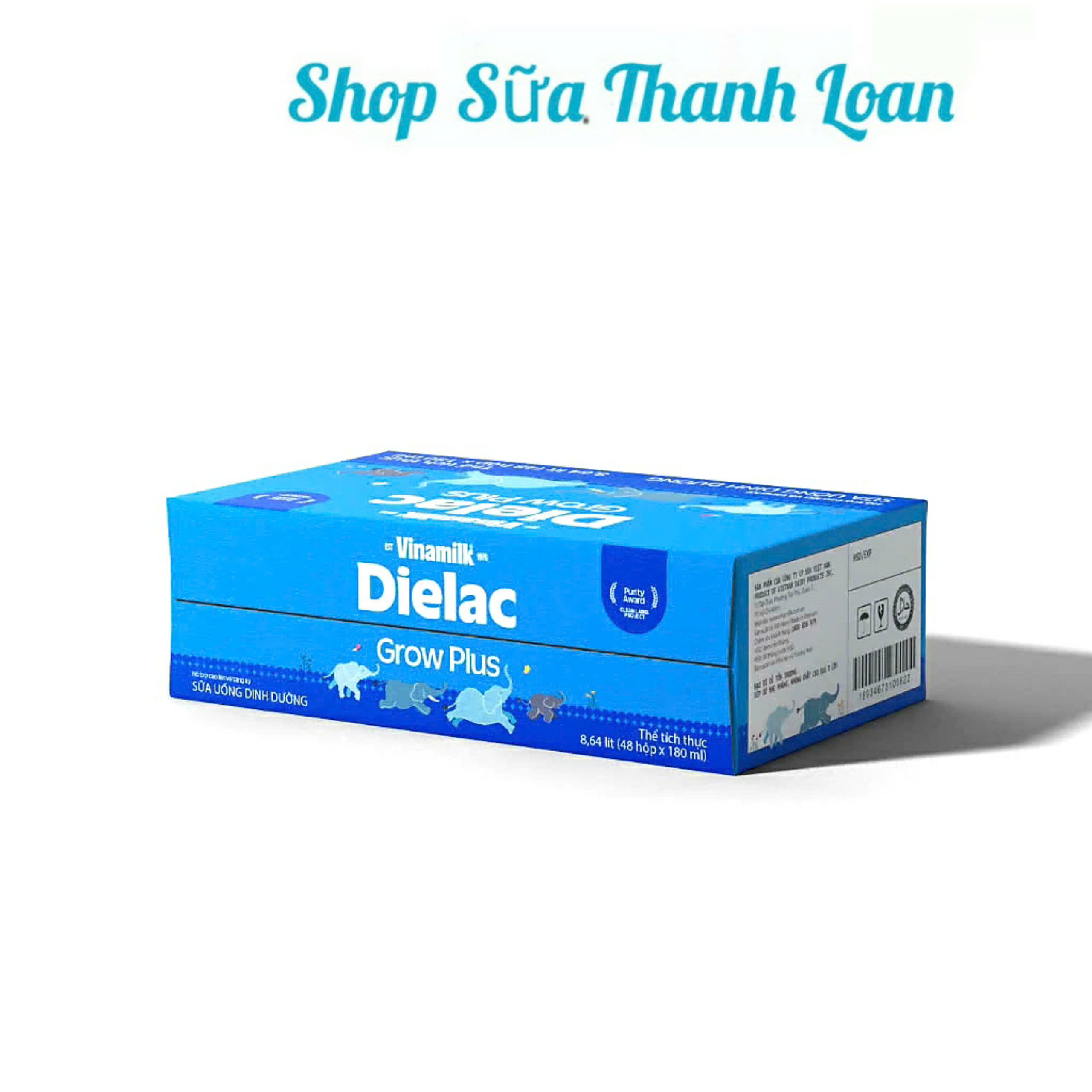 Thùng 48 Hộp Sữa Bột Pha Sẵn Dielac Grow Plus 180ml.