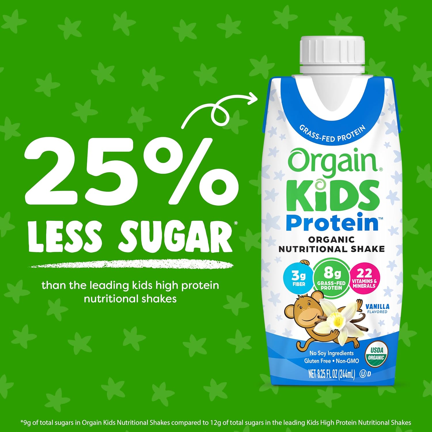 Date 11/26 Thùng 12 Hộp Sữa nước Protein hữu cơ Orgain Kids Protein Vị Vani 247ml x 12