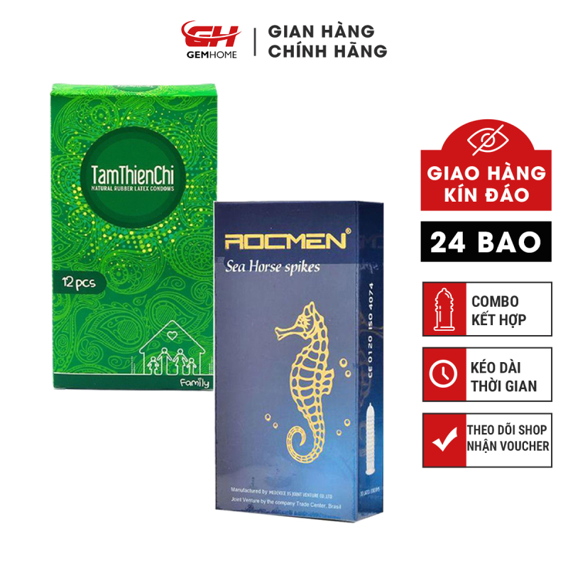 Bao Cao Su Tâm Thiện Chí Family +1 hộp bao cao su Rocmen xanh, Kéo dài thời gian chống xuất tinh Xớm khi qh, bcs có gân ,gai tăng cảm xúc GEMHOME.Miễn phí vận chuyển