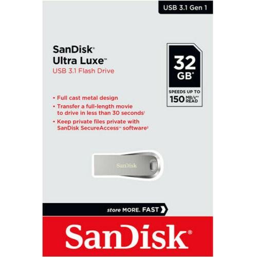 USB 3.1 SanDisk Ultra Luxe CZ74 32GB 150MB/s (Bạc) Nhất Tín Computer