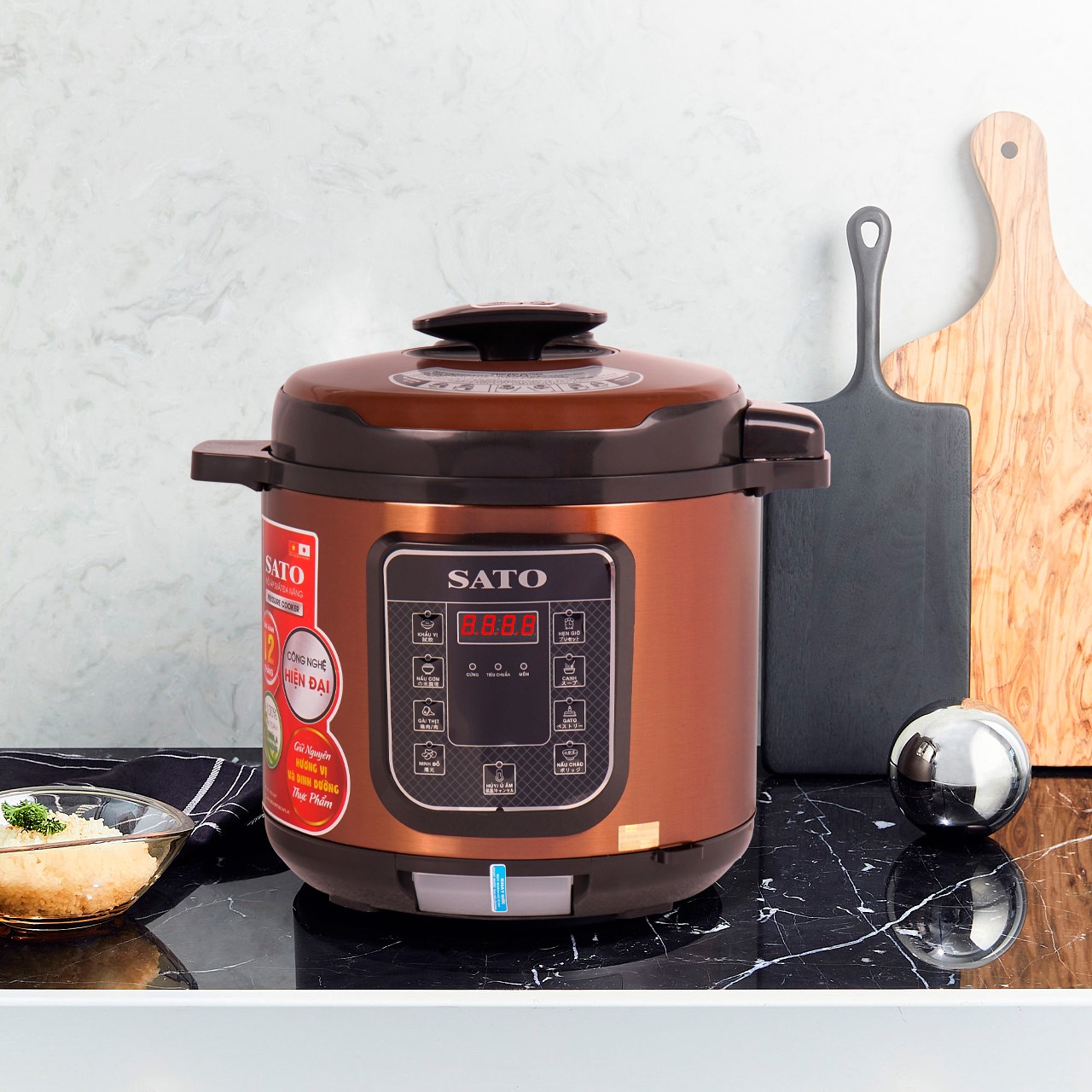 Nồi áp suất điện tử 6L Sato 6AS039D