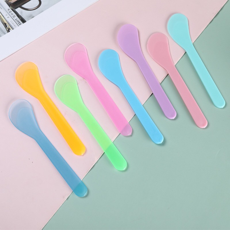 THÌA NHỰA ĐẮP MẶT NẠ, bôi gel triệt lông, que trộn mặt nạ