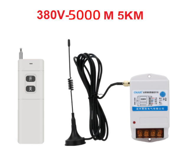 Công tắc điều khiển từ xa 5Km công suất lớn 5KW Có Anten - 5000m Điện 380V